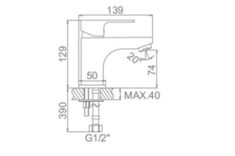 Купить Смеситель для умывальника  шаровый  латунь  L1003 L1003 фото №2