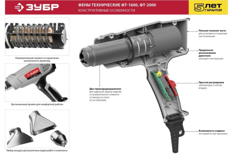 Купить Технический фен Зубр ФТ-2000 фото №17
