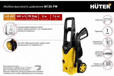 Купить Мойка HUTER M135-PW фото №2