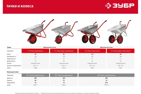 Купить Садово-строительная тачка ЗУБР Т-12 90л  180 кг  одноколесная  39960 фото №3